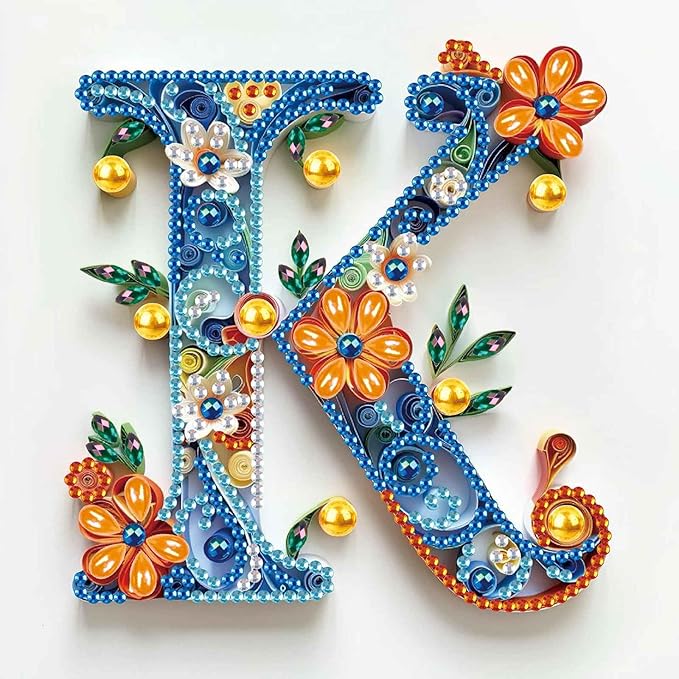 MVVMTOP Diamond Painting Kit, 5D DIY Letter K, Special Shape Crystal Artificial Diamond Art Partial Mosaic Handicraft for Beginners, Wall Decor Gift for Bedroom, Office, Living Room 6.7x6.7in