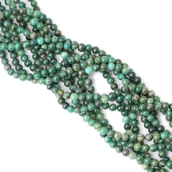 cheavian 60pcs 6mm natural verdite stone african jade gemstone round loose beads for jewelry making diy findings 1 strand 15"