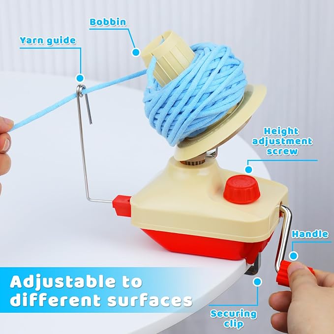 BUTUZE Yarn Winder, Ball Winder for Crocheting, Manual Yarn Ball Winder, Quick Install Efficient Yarn Ball Maker Tool for Crafting Enthusiasts