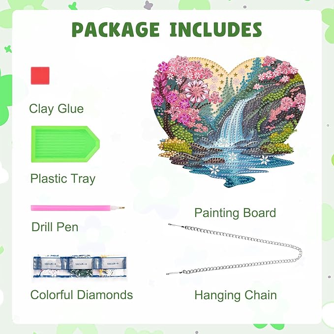 MAXBYE Landscape Diamond Art Kits for Adults Hanging Ornament, DIY Special Crystal Diamond Painting kit, Double Sided Painting Kits for Beginners Gift Wall Home Decoration 8×8 Inch