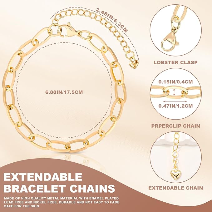 450 PCS Charm Bracelet Making Kit for Women, Jewelry Making Kit Including Paperclip Chain Bracelet, Assorted Charms Bulk, Letter Pendants, Jump Rings for Bracelet Making,DIY Crafts Supplies