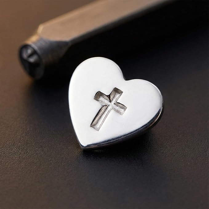 Alpinleux Cross Metal Punch Stamp, Key Stamping Kit, Metal Stamping Tools for Key, Crafts, Jewelry Making, Stamping Punching (1Pcs, 3mm)