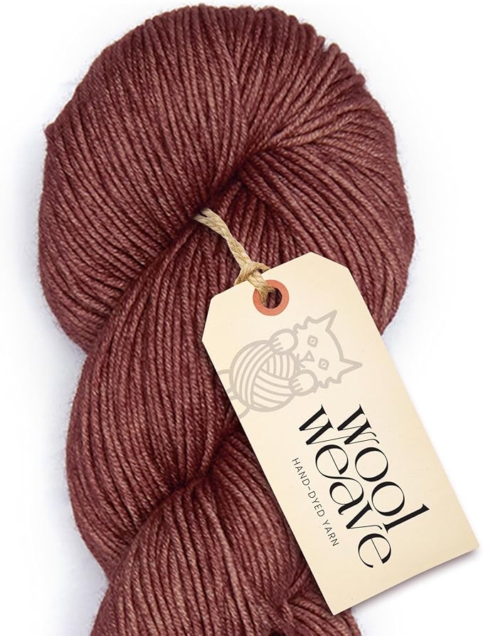 Superwash Merino Wool Yarn for Knitting & Crocheting - Premium Hand Dyed, 100gr, 240 Yards, Dk Weight - Luxurious, Soft & Durable Brown Wool Yarn