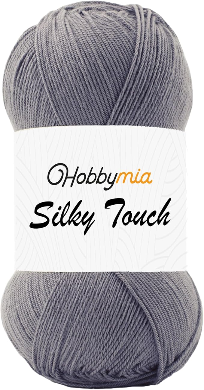 Silky Touch Acrylic Yarn - Soft Sport Weight Yarn for Crochet & Knitting - 100g / 383yds - 100% Microfiber Acrylic - Lightweight Fine Smooth Yarn(Gray - Iron Gray, 1 Skein)