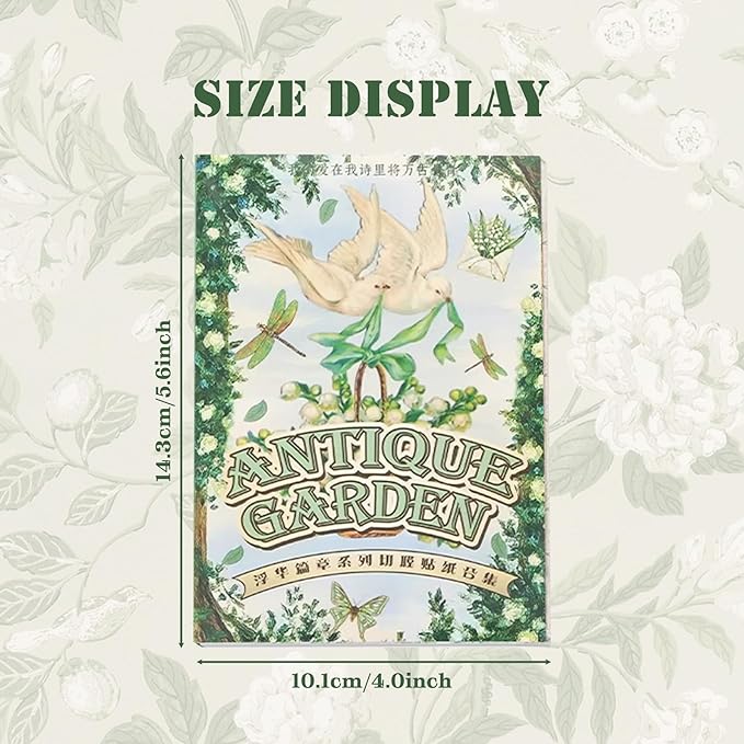 Retro-Style Patterned Journal DIY Scene Stress-Relief Sticker Book (Green)