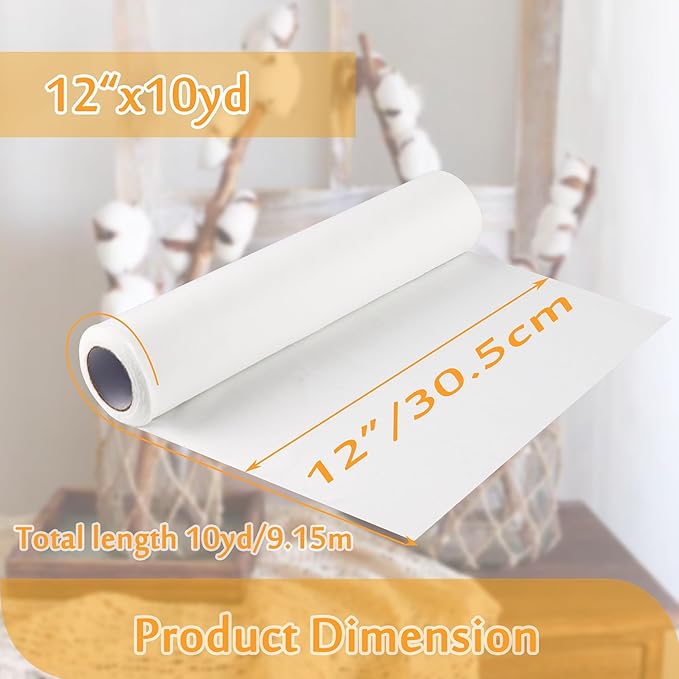 New brothread Soft & Cozy Embroidery Stitch Cover 12" x 10 Yd Fusible Light Weight Stabilizer Covering Scratchy Stitches - White