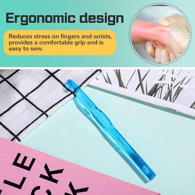 9 mm Crochet Hook, Ergonomic Handle for Arthritic Hands, Colorful Transparent Crochet Hook for Beginners and Crocheting Yarn(9 mm)