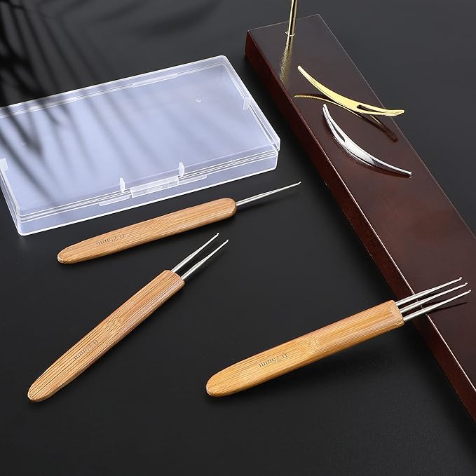 AUGSUN Dreadlock Crochet Hook Tool,Braid Hair Dreadlocks Needle Weaving Crochet for Braid Craft (0.75mm)