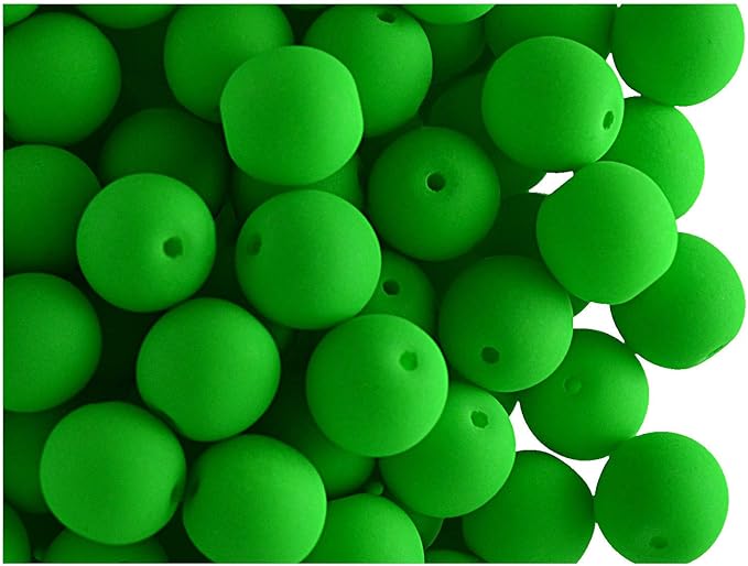 SCARA 100 pcs Czech Glass Round Beads 0.31 inches (8mm), Warm NEON (UV Active) Glass Beads for Jewelry and Bracelets Making, Beads for Bracelets, Bead kit Warm NEON Mix