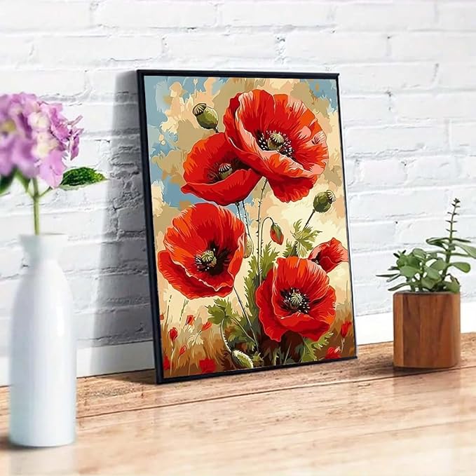 5D Diamond Painting Kits for Adults-Flower Diamond Art Kits for Adults Beginner, DIY Full Drill Diamond Dot Gem Painting for Home Wall Decor 12 x 16 inch