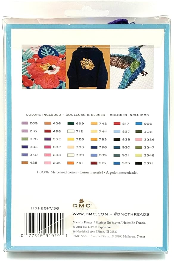 DMC 117F25-PC36 Embroidery Popular Colors Floss Pack, Colors may vary, 8.7-Yard, 36/Pack