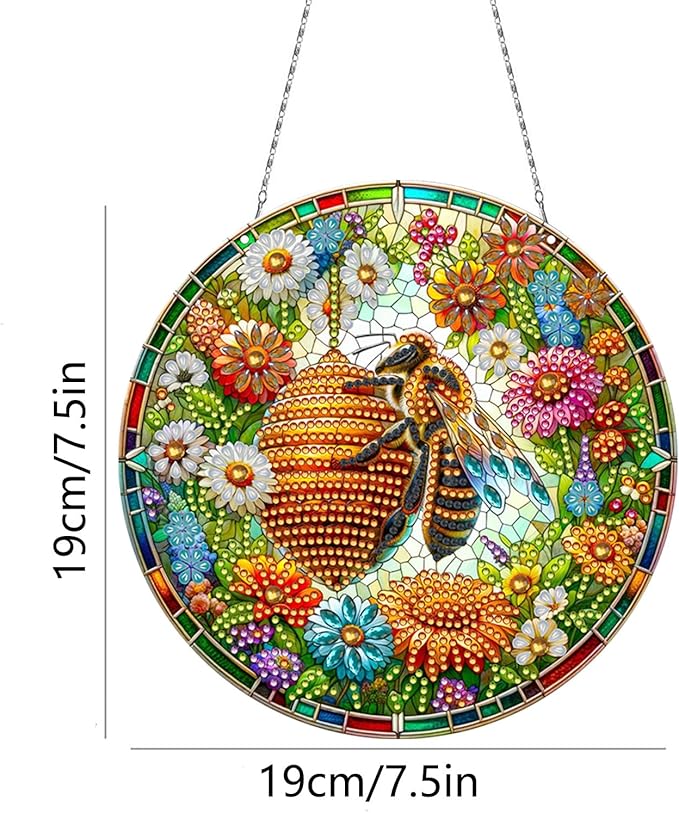 Generic DIY Hanging Diamond Pendant Special Shaped Crystal Diamond Art Painting Ornament Single Sided for Window Home Garden Wall Door Decor-Hive