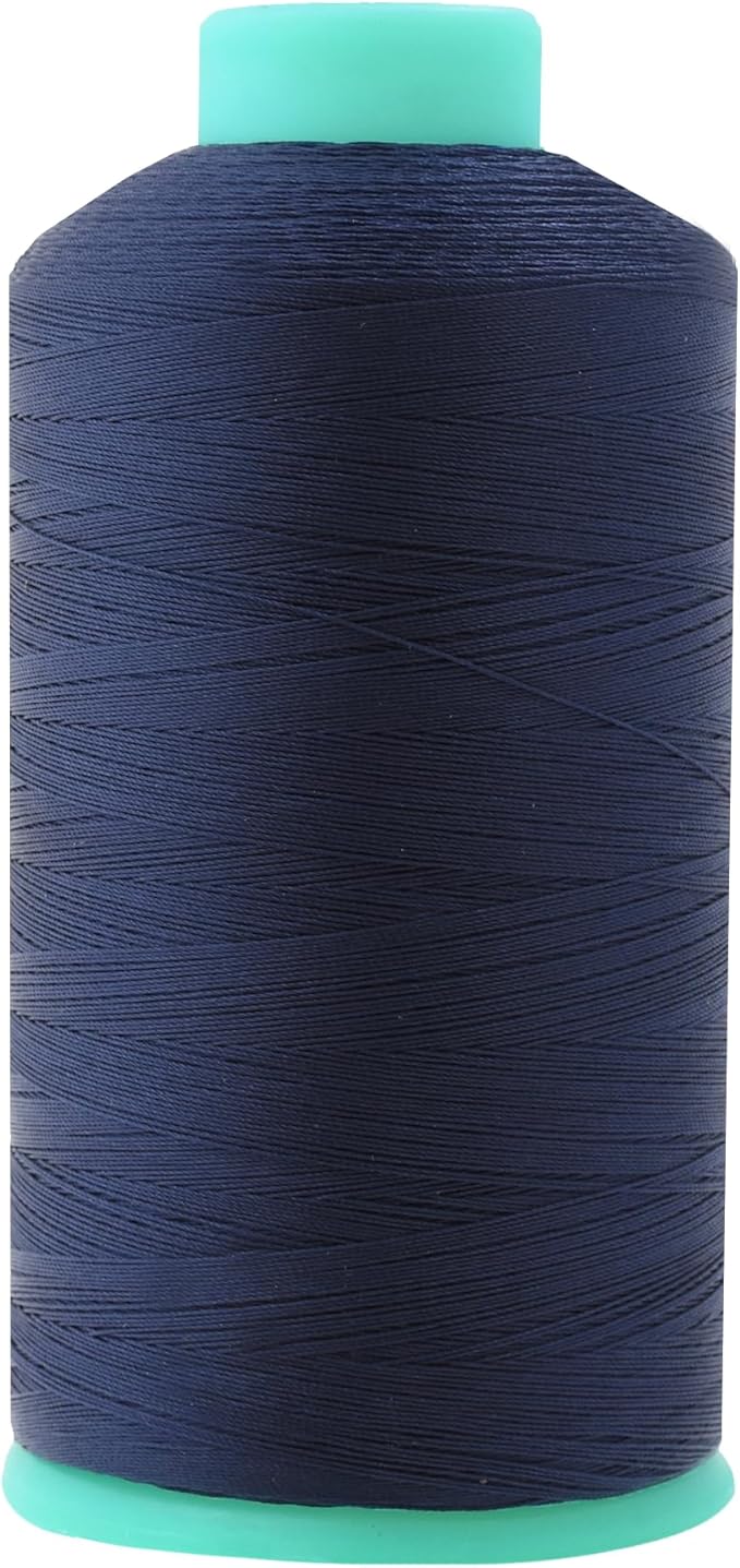 Mandala Crafts Size 46 210D T45 Bonded Nylon Thread - Navy Blue 2843 YDs Tex 45 Heavy Duty Sewing Threads for Leather, Jeans, Weaving, Outdoor Marine Upholstery
