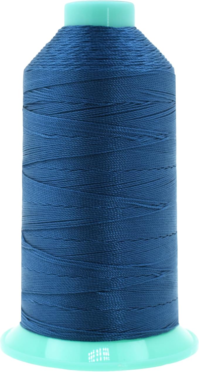 Mandala Crafts Size 207 630D T210 Bonded Nylon Thread - Airforce Blue 800 YDs Tex 210 Heavy Duty Sewing Threads for Leather, Jeans, Weaving, Outdoor Marine Upholstery