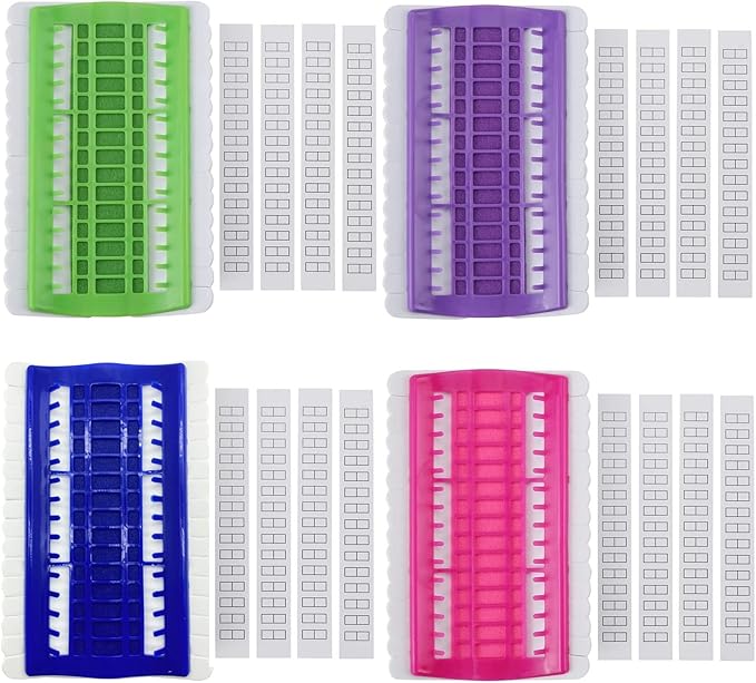 DD-life 4 Pcs 30 Positions Embroidery Thread Organizer Cross Stitch Tool Embroidery Floss Organizer Kit （1 Green，1 Blue，1 Pink，1 Purple）
