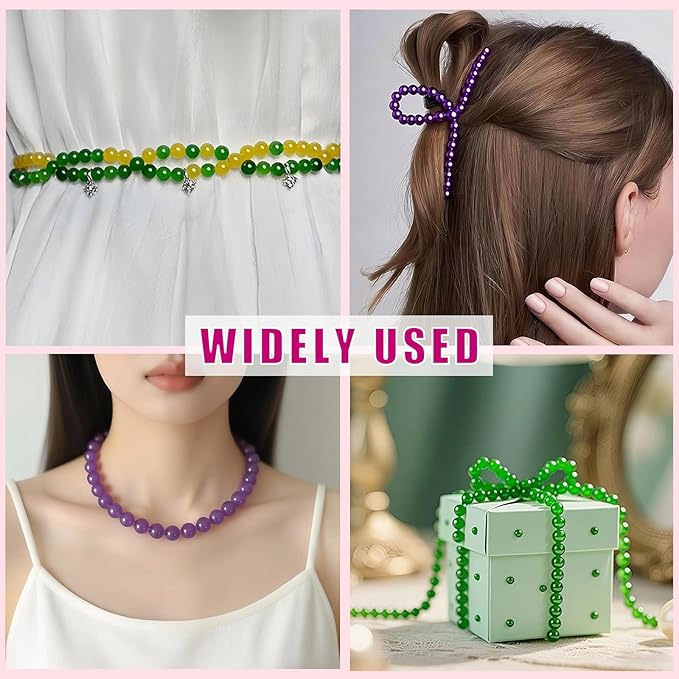 6mm Round Glass Beads for Jewelry Making, 900Pcs Glass Seed Beads for Bracelets, DIY Crafts (Green)