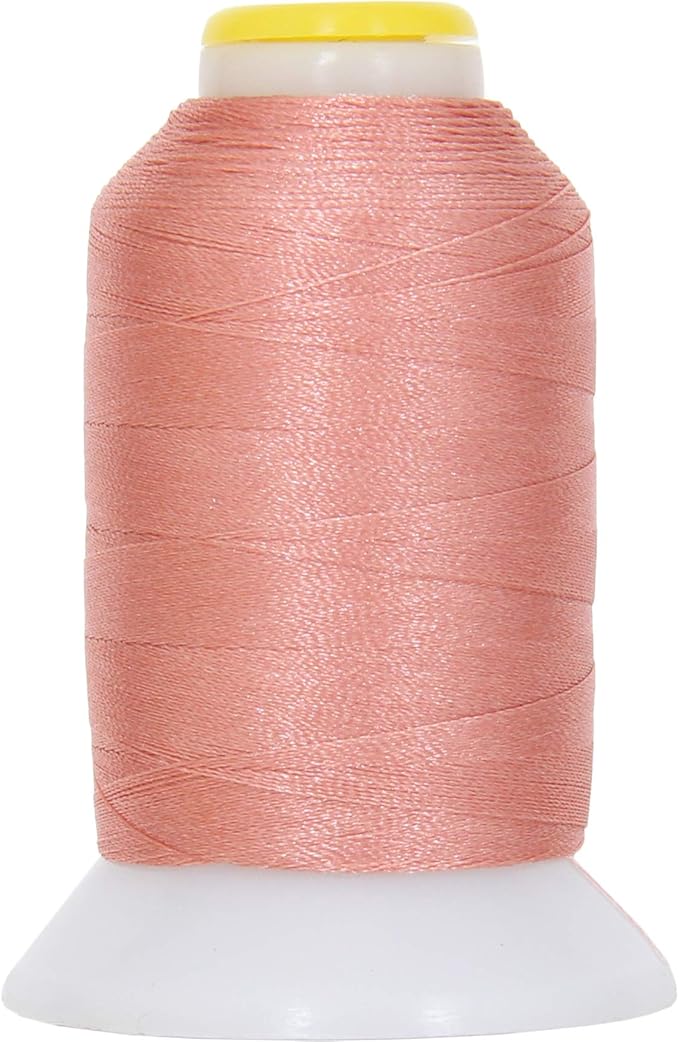 Threadart 60 Weight Micro Embroidery Thread | Fine Line Lettering & Bobbin Thread | 1000m Spools - 30 Colors Available - Dk. Peach