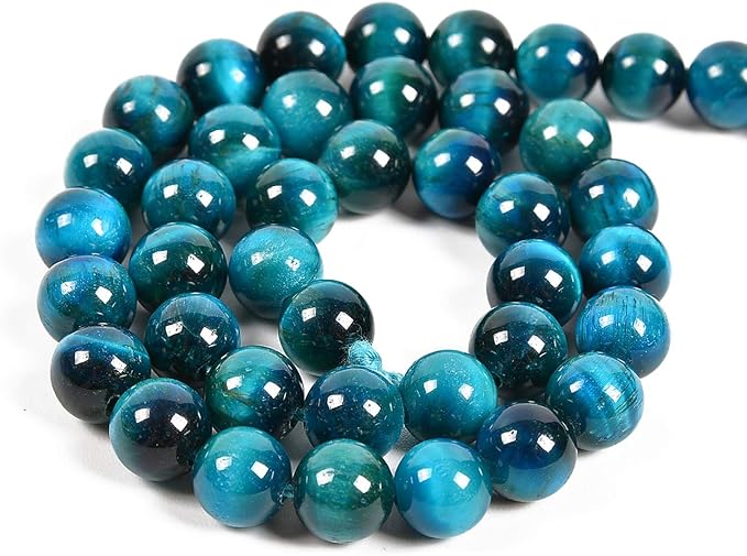 45pcs 8mm Natural Aquamarine Tiger's Eye Gemstone Round Spacer Loose Stone Beads for Jewelry Making 15.5" 1 Strand (Aquamarine Tiger's Eye, 8mm 45Beads)