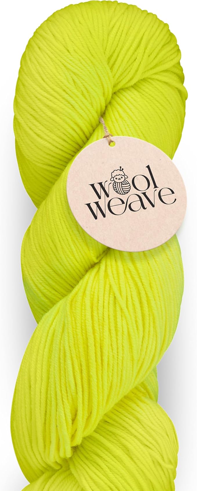 Superwash Merino Wool Yarn for Knitting & Crocheting - Hand Dyed, Luxurious & Soft Dk Weight Yarn, 100gr, 240 Yards - Neon Yellow