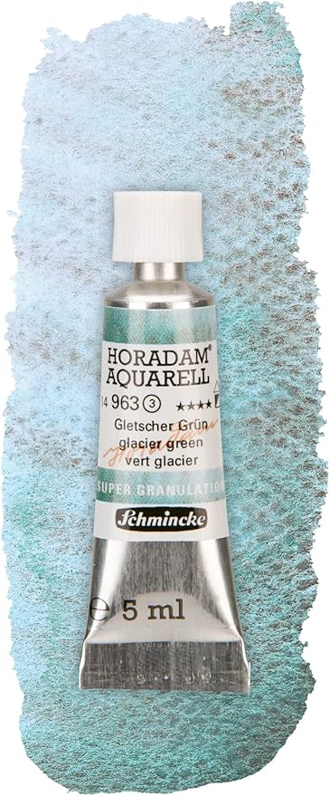 Schmincke Horadam® Aquarell, Super Granulation Trio Glacier, 5 ml Tubes, 74 616 097, Cardboard Set, Very Strong Granulating Watercolors