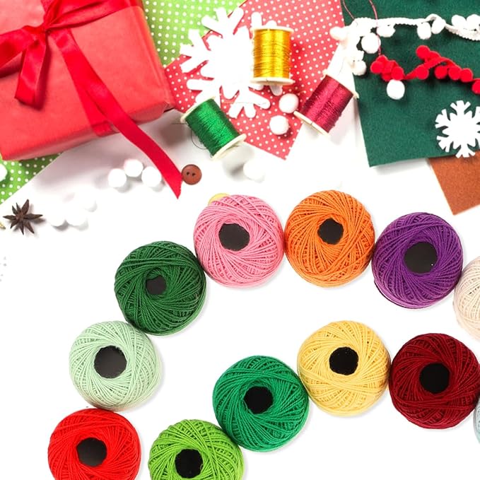 32 Rolls Cross Stitch Thread Sewing Machine Thread Kit Cross Stitching Crochet Size 10 Embroidery Sewing Machine Convenient Embroidery Manual Cotton