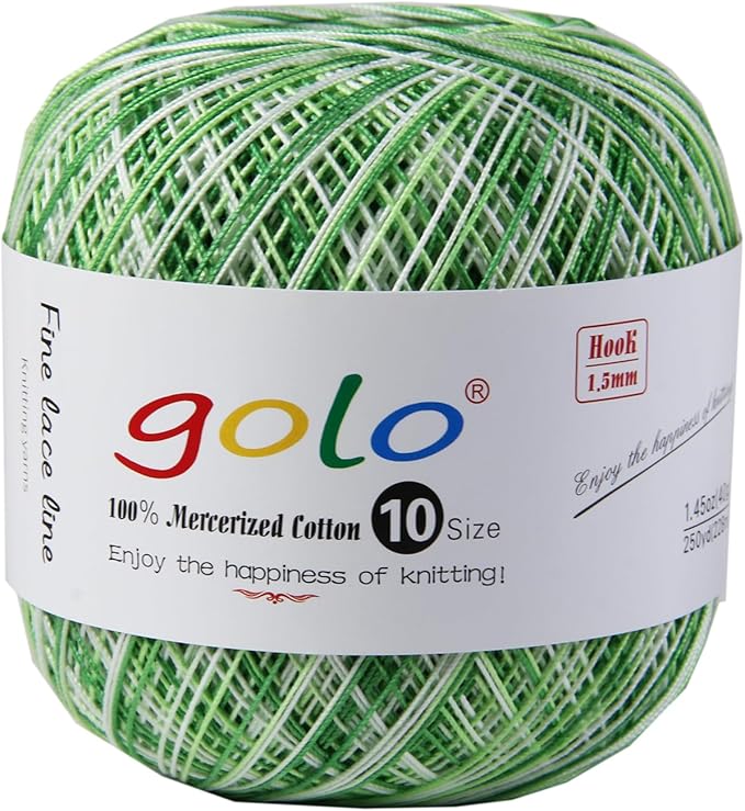 golo Crochet Thread Balls Colored Yarn for Crochetting Lace Yarn D-Green-172