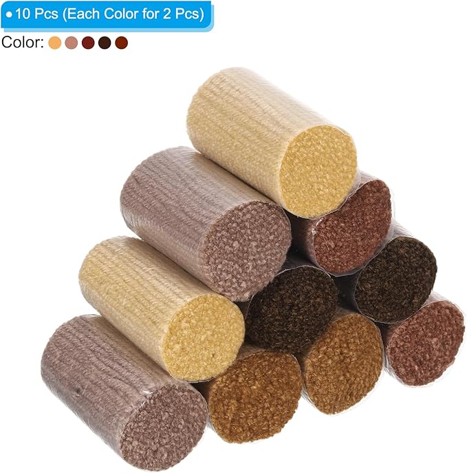 Patikil 10 Rolls Latch Hook Kit - Precut Yarn for Hook Rugs, Adults & Beginners - Brown Tone
