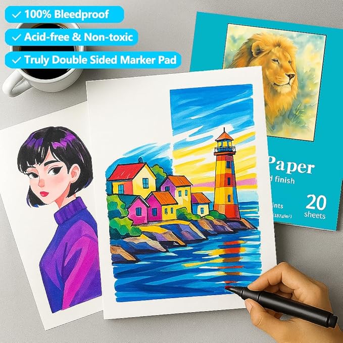 Canvas Painting Acrylic Sketch Book - 9x12 Inch, 20 Sheets (115lb/187g) Mixed Media Sketchbook, Art Supplies for Adults & Kids Canvases Painting pad for Acrylic, Oil, Marker, Drawing, Sketching