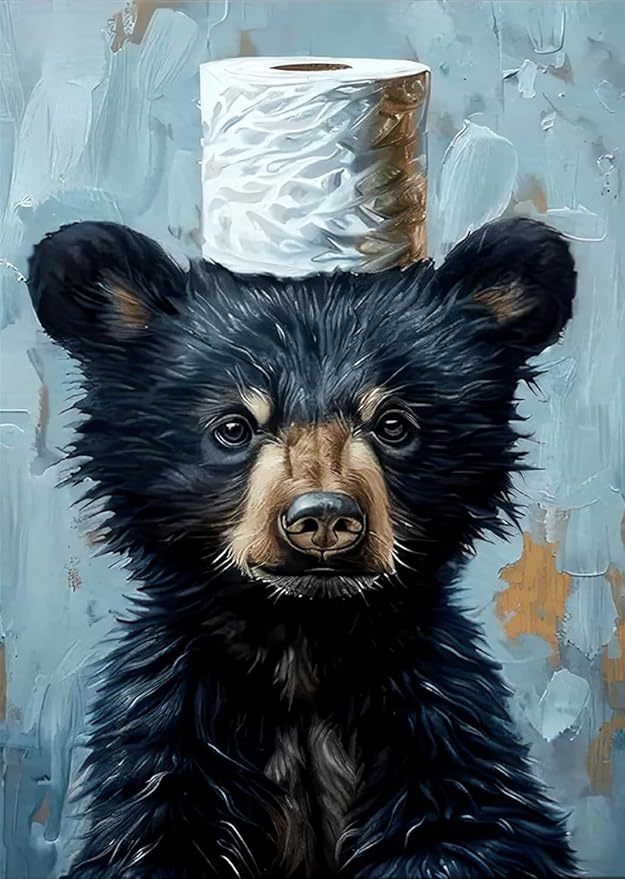 ARPADAMO Diamond Art Kits for Adults,5D Bear Diamond Painting DIY Animal Diamond Art Diamond Painting Kits for Adult,Round Full Drill Diamonds, Diamond Art Kits for Home Decor-12x16inch