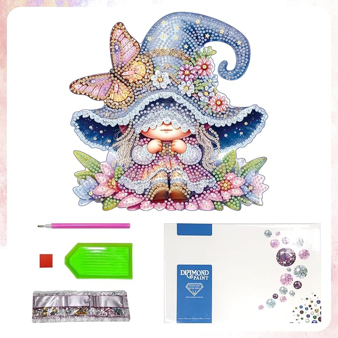DIY Special 5D Diamond Art Painting Kit Magical Girl Desktop Stereoscopic Ornament, Crystal Diamonds, Suitable for beginners,Colorful box packaging,Tabletop Ornament,Gifts for the family and Friends