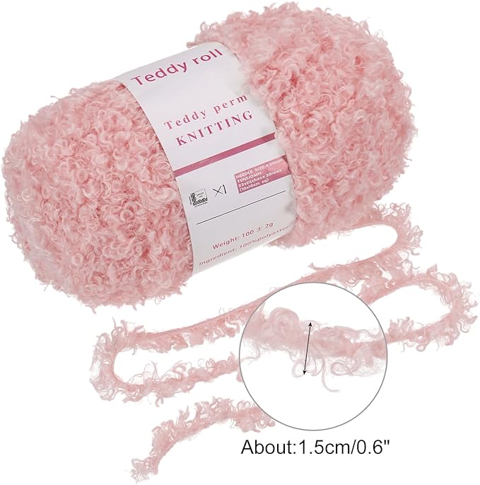MECCANIXITY 1 Skeins Eyelash Yarn Fur Soft Fluffy Chunky Polyester Yarn Fuzzy Dark Pink for Crocheting Knit DIY Clothes Bag - 55Yard/50m, 3.53oz