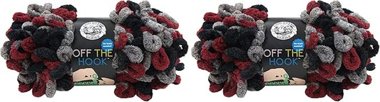 Lion Brand Yarn Off the Hook Yarn, Bulky No-Needle Craft Yarn for Crocheting, Hand-Knitting Yarn, 2-Pack, Dark & Stormy