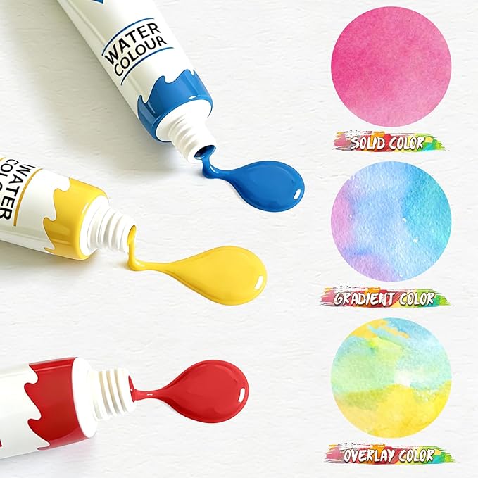 Mini Watercolor Paint Set, Travel Paint kit, Pocket Watercolor Set with Paint, Brush, Sketchbook & Copper Clip for Beginners, Artists & Painting Lovers