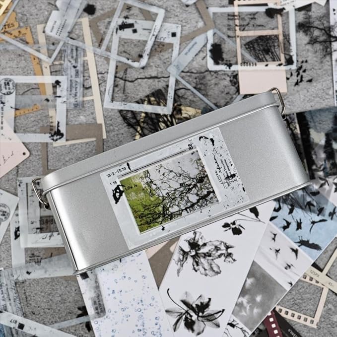 Diuhofart Vintage Scrapbook Supplies Kit, 80Pcs Diecut Film Strips Photo Frames Stickers for Junk Journal Supplies, Scrap Booking Materials, Quote Stickers for Journaling, Scrapbooking, Crafts Arts