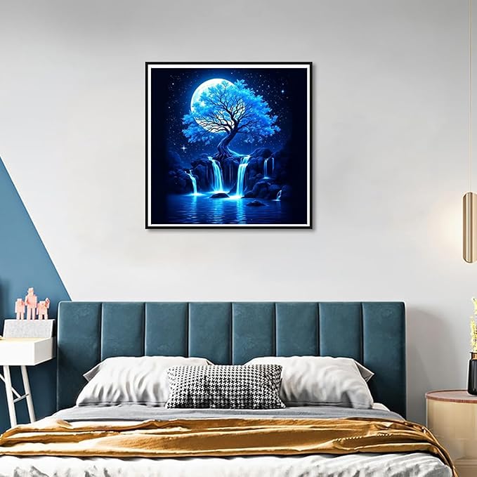 ARPADAMO Diamond Art Kits for Adults,5D Tree of Life Diamond Painting DIY Moonlight Diamond Art Diamond Painting Kits for Adult,Round Full Drill Diamonds, Diamond Art Kits for Home Decor-12x12inch