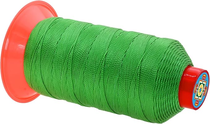 Mandala Crafts Size 346 210D T350 Bonded Nylon Thread - Green 415 YDs Tex 350 Heavy Duty Sewing Threads for Leather, Jeans, Weaving, Outdoor Marine Upholstery