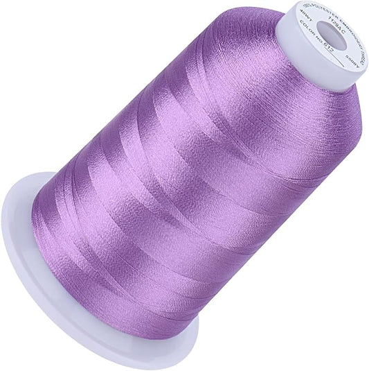 Simthread 5500Yds Embroidery Thread, 5000M High-Yardage 40WT 100% Polyester Thread – 170+ Vivid Colors, High-Speed Rated – Compatible with Brother, Singer, Janome & More - Lilac 612