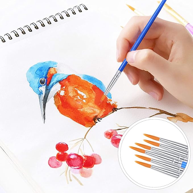 AROIC Small Paint Brushes Bulk,130pcs Nylon Hair Round Detail Brushes for Classroom Model Oil Watercolor Face Acrylic Painting,Acrylic Paint Brushes Professional Artist and Kids Painting Kits
