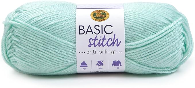 (1 Skein) Lion Brand Yarn Basic Stitch Anti Pilling Yarn, Frost