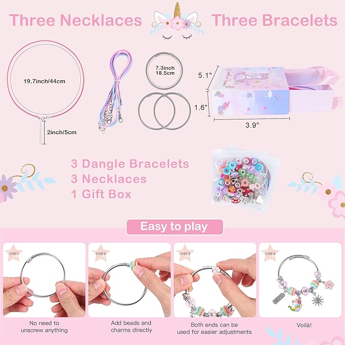 Gifts for Girls Age 6-8 8-10,Bracelet Making Kit,Girls Toys,Gift Basket That Inspires Creativity and Individuality and is Fun to Play with Friends Create a Unique Gift for Your Friend