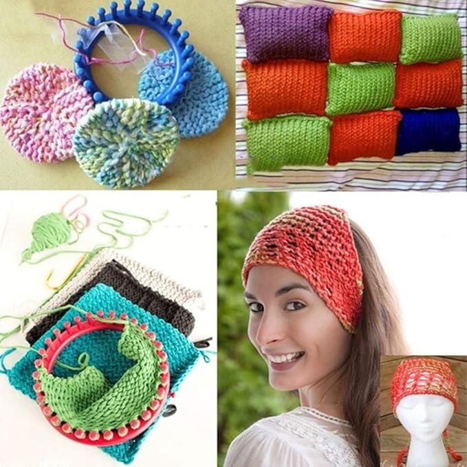 JapanAmStore Round Knitting Loom Plastic Knitting Hat Loom Knitter Yarn Needles Hook Weaving Tools (18cm)