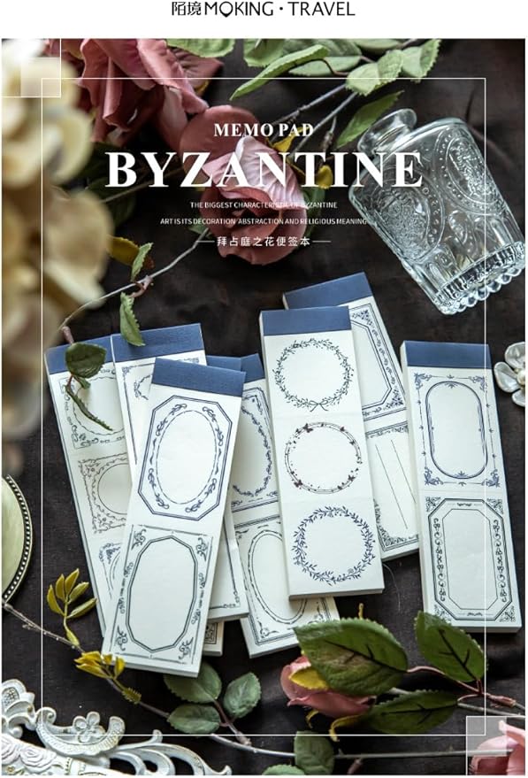 Alideco 400pcs Scrapbook Paper Vintage Message Notes Border Scrapbooking Paper for Journaling Supplies, Decorative Craft Paper for Junk Journals (baizhantingzhihua)