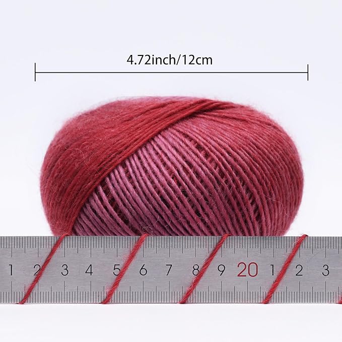 NICEEC 2 Skeins 100% Rainbow Wool Yarn Soft Gradient, Self-Striping, Colorful Single Ply Yarn for Crochet & Knitting (Total 196yds×2/1.76oz×2) - 28#