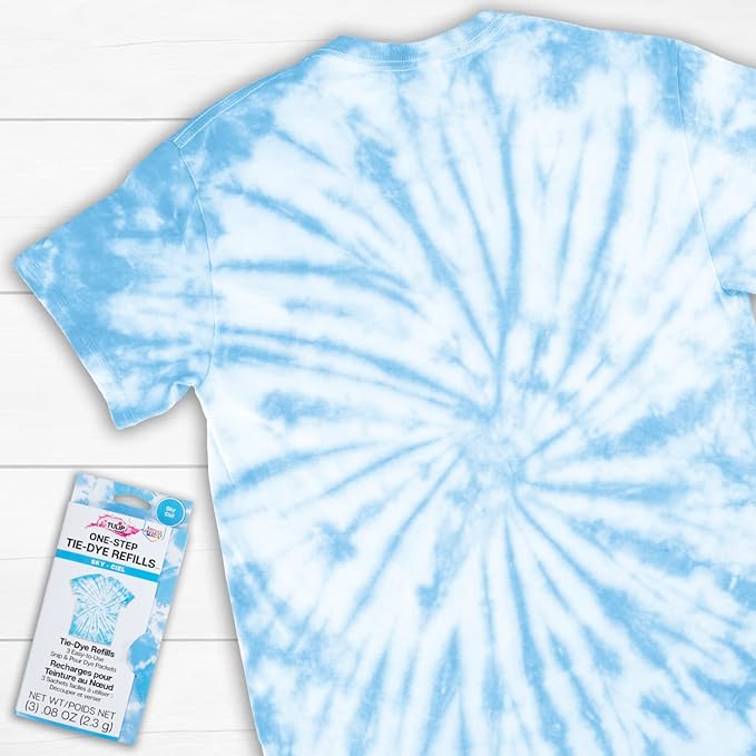 Tulip One-Step Tie-Dye Kit , 3 Fabric Dye Refill Packs, Packs, Sky
