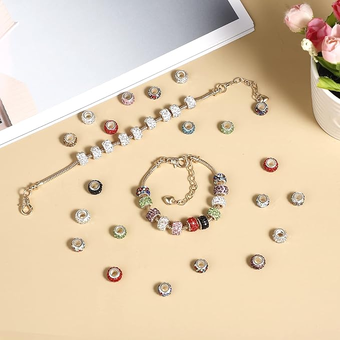 10PCS Snake Chain Charm Bracelet with Bracelet Helper Adjustable Snake Bracelet Chains with Lobster Clasp Extender Chain for Women DIY Jewelry Making Supplies