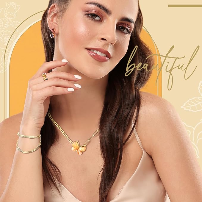 Landical 20 Pcs Charm Necklace Bracelets Making Kit Paperclip Chain Valentines DIY Jewelry Making Supplies Paperclip Link Necklaces with Lobster Clasps for Women Men Bulk Gifts(Gold,18 Inches)