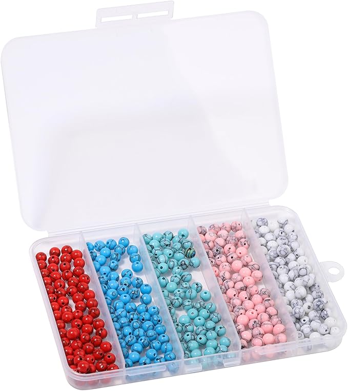 Songxi Stone Beads Bracelet Making Kit 300PCS, 6mm Loose Crystal Gemstone Beads for Bracelet Necklace Earring, DIY Crafts Beads for Jewelry Making for Couples Lovers Adults