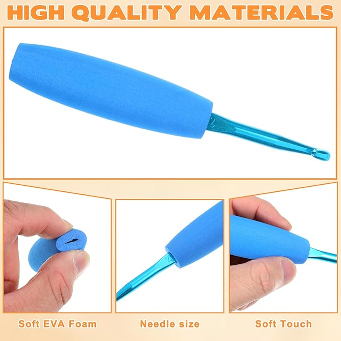 5PCS Crochet Hook Grips, Ergonomic Crochet Hook Grip for Crocheting and Knitting, Soft Removable Crochet-Hooks Handle for 2mm to 10mm Hooks