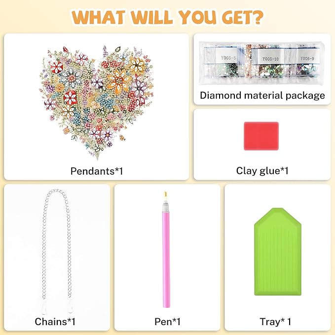 Heart-Shaped Flower Diamond Art Hanging Kits for Adults, Diamond Art Suncatchers Flowers, 5D Special Shape Diamond Painting Pendant Window Ornament Gifts for Home Wall Door Decor