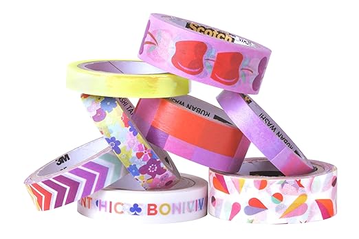 Scotch Expressions Washi Tape, 8 Rolls, Assorted Sizes & Colors, Great for Decorating and Crafts